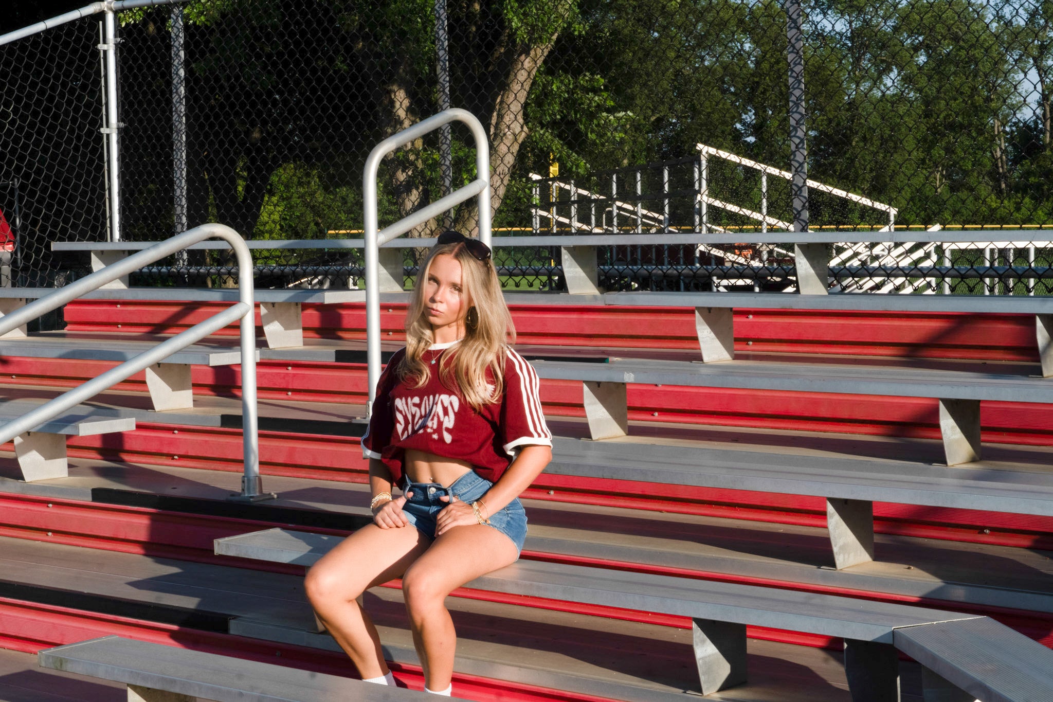 red velvet oversized tee
