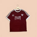 red velvet oversized tee