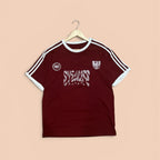 red velvet oversized tee